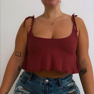 Forever 21 crop tank/bralette, tie straps, medium